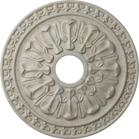 Ekena Millwork Warsaw Ceiling Medallion (Canopies up to 3 1/2"), 18"OD x 3 1/2"ID x 1 3/8"P, Pot of Cream Crackle CM18WAPCC